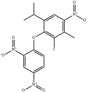 2-iodo-6-isopropyl-3-methyl-2',4,4'-trinitrodiphenyl ether Struktur