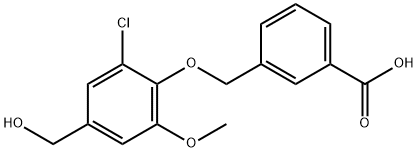 3-[[2-CHLORO-4-(HYDROXYMETHYL)-6-METHOXYPHENOXY]METHYL]-BENZOIC ACID Struktur