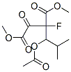 dimethyl 2-(1-acetyloxy-2-methyl-propyl)-2-fluoro-3-oxo-butanedioate Struktur