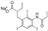 2-Ethyl-3-(3-propionylamino-2,4,6-triiodophenyl)propanoic acid sodium salt Struktur