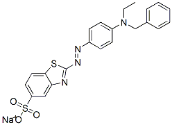 sodium 2-[[4-(benzylethylamino)phenyl]azo]benzothiazole-5-sulphonate Struktur