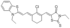 4-THIAZOLIDINONE, 5-[[2-CHLORO-3-[(3-ETHYL-2(3H)-BENZOTHIAZOLYLIDENE)ETHYLIDENE]-1-CYCLOHEXEN-1-YL]METHYLENE]-3-ETHYL-2-THIOXO- Struktur