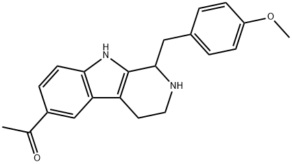 1,2,3,4-Tetrahydro-6-acetyl-1-(4-methoxybenzyl)-9H-pyrido[3,4-b]indole Struktur