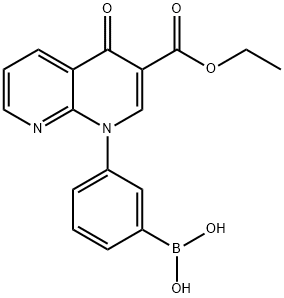 1,8-NAPHTHYRIDINE-3-CARBOXYLIC ACID, 1-(3-BORONOPHENYL)-1,4-DIHYDRO-4-OXO-, 3-ETHYL ESTER Struktur