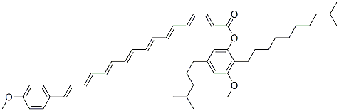 17-(4-Methoxyphenyl)-2,4,6,8,10,12,14,16-heptadecaoctaenoic acid 3-methoxy-2-(9-methyldecyl)-5-(4-methylpentyl)phenyl ester Struktur