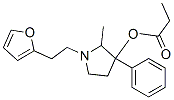 1-[2-(2-Furyl)ethyl]-2-methyl-3-phenylpyrrolidin-3-ol propionate Struktur