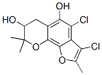 (+)-3,4-Dichloro-7,8-dihydro-2,8,8-trimethyl-6H-furo[3,2-h][1]benzopyran-5,7-diol Struktur