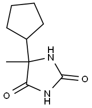 5-cyclopentyl-5-methyl-imidazolidine-2,4-dione Struktur