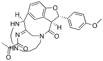 (3S,3aS,15S)-3,3a,6,7,8,9,10,11,12,13,14,15-Dodecahydro-3-(4-methoxyphenyl)-4H-1,16-etheno-5,15-(propaniminoethano)furo[3,4-l][1,5,10]triazacyclohexadecine-4,21-dione Struktur