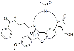 N-[3-[(3S,3aS,15S)-10,14-Diacetyl-3a,4,6,7,8,9,10,11,12,13,14,15-dodecahydro-15-(2-hydroxyethyl)-3-(4-methoxyphenyl)-4-oxo-1,16-ethenofuro[3,4-l][1,5,10]triazacyclohexadecin-5(3H)-yl]propyl]benzamide Struktur