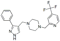 PIPERAZINE, 1-[(3-PHENYL-1H-PYRAZOL-4-YL)METHYL]-4-[[4-(TRIFLUOROMETHYL)-2-PYRIDINYL]METHYL]- Struktur