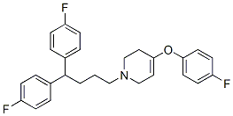 1-(4,4-bis(4-fluorophenyl)butyl)-4-(4-fluorophenoxy)-1,2,3,6-tetrahydropyridine Struktur