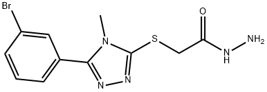 2-{[5-(3-bromophenyl)-4-methyl-4H-1,2,4-triazol-3-yl]thio}acetohydrazide Struktur