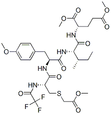 N-[N-[N-[S-(2-Methoxy-2-oxoethyl)-N-(trifluoroacetyl)-L-cysteinyl]-O-methyl-L-tyrosyl]-L-isoleucyl]-L-glutamic acid dimethyl ester Struktur