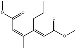 (2Z,4E)-3-Methyl-4-propyl-2,4-hexadienedioic acid dimethyl ester Struktur