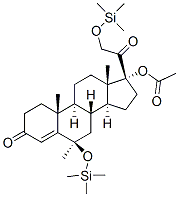 (6R)-17-(Acetyloxy)-6-methyl-6,21-bis(trimethylsiloxy)pregn-4-ene-3,20-dione Struktur