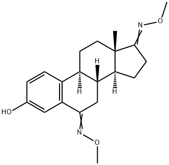 3-Hydroxy-1,3,5(10)-estratriene-6,17-dione bis(O-methyl oxime) Struktur