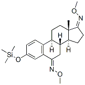 3-(Trimethylsiloxy)-1,3,5(10)-estratriene-6,17-dione bis(O-methyl oxime) Struktur