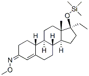 (17S)-17-(Trimethylsiloxy)-19-norpregn-4-en-3-one O-methyl oxime Struktur