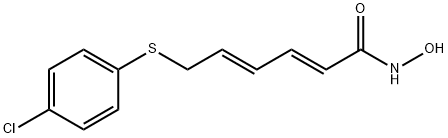 (2E,4E)-6-(4-CHLORO-PHENYLSULFANYL)-HEXA-2,4-DIENOIC ACID HYDROXYAMIDE Struktur