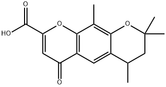 6,7-dihydro-6,8,8,10-tetramethyl-8H-pyrano(3,2-g)chromone-2-carboxylic acid Struktur