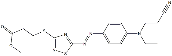 methyl 3-[[5-[[4-[(2-cyanoethyl)ethylamino]phenyl]azo]-1,2,4-thiadiazol-3-yl]thio]propionate Struktur