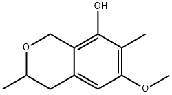 3,4-dihydro-6-methoxy-3,7-dimethyl-1H-benzopyran-8-ol Struktur