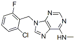 9-(2-chloro-6-fluorobenzyl)-6-methylaminopurine Struktur