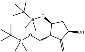 1R(3R,4S)-4-(tert-butyldimethylsilyloxy)-3-￡¨￡¨tert-butyldimethylsilyloxy)methyl)-2-methylenecyclopentanol Struktur