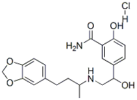 5-[2-[[3-(1,3-benzodioxol-5-yl)-1-methylpropyl]amino]-1-hydroxyethyl]salicylamide monohydrochloride         Struktur