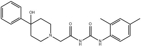 3-(2,4-Dimethylphenyl)-1-[(4-hydroxy-4-phenylpiperidino)acetyl]urea Struktur