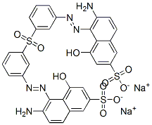 disodium 5,5'-[sulphonylbis(3,1-phenyleneazo)]bis[6-amino-4-hydroxynaphthalene-2-sulphonate] Struktur