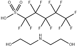 bis(2-hydroxyethyl)ammonium 1,1,2,2,3,3,4,4,5,5,5-undecafluoropentane-1-sulphonate Struktur