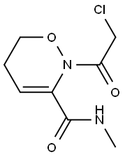 2H-1,2-Oxazine-3-carboxamide, 2-(chloroacetyl)-5,6-dihydro-N-methyl- (9CI) Struktur