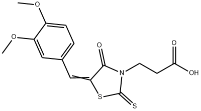 3-[5-(3,4-DIMETHOXY-BENZYLIDENE)-4-OXO-2-THIOXO-THIAZOLIDIN-3-YL]-PROPIONIC ACID Struktur