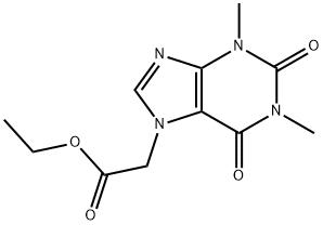 7H-Purine-7-acetic acid, 1,2,3,6-tetrahydro-1,3-dimethyl-2,6-dioxo-, ethyl ester Struktur