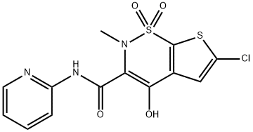 6-Chloro-4-hydroxy-2-methyl-N-(pyridin-2-yl)-2H-thieno[3,2-e]-1,2-thiazine-3-carboxamide 1,1-dioxide Struktur