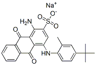 sodium 1-amino-9,10-dihydro-4-[[4-(1,1-dimethylethyl)-2-methylphenyl]amino]-9,10-dioxoanthracene-2-sulphonate Struktur