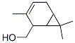 3,7,7-trimethylbicyclo[4.1.0]hept-3-ene-2-methanol Struktur