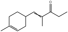 2-methyl-1-(4-methyl-3-cyclohexen-1-yl)pent-1-en-3-one Struktur