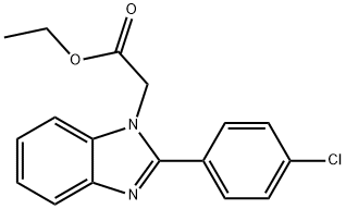 [2-(4-CHLORO-PHENYL)-BENZOIMIDAZOL-1-YL]-ACETIC ACID ETHYL ESTER Struktur