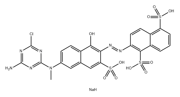 Trinatrium-2-[[6-[(4-amino-6-chlor-1,3,5-triazin-2-yl)methylamino]-1-hydroxy-3-sulfonato-2-naphthyl]azo]naphthalin-1,5-disulfonat