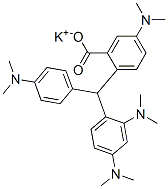 2-[[2,4-Bis(dimethylamino)phenyl][4-(dimethylamino)phenyl]methyl]-5-(dimethylamino)benzoic acid potassium salt Struktur