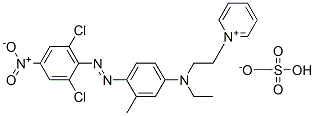 1-[2-[[4-[(2,6-dichloro-4-nitrophenyl)azo]-m-tolyl]ethylamino]ethyl]pyridinium hydrogen sulphate Struktur