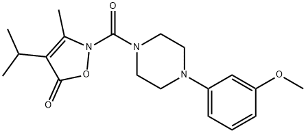 Piperazine,  1-(3-methoxyphenyl)-4-[[3-methyl-4-(1-methylethyl)-5-oxo-2(5H)-isoxazolyl]carbonyl]-  (9CI) Struktur