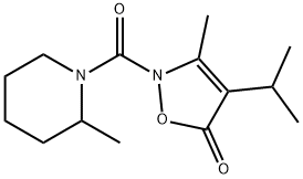 Piperidine,  2-methyl-1-[[3-methyl-4-(1-methylethyl)-5-oxo-2(5H)-isoxazolyl]carbonyl]-  (9CI) Struktur