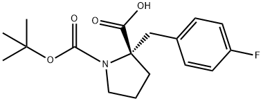 BOC-(S)-ALPHA-(4-FLUOROBENZYL)-PROLINE Struktur