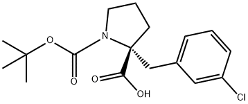 BOC-(R)-ALPHA-(3-CHLOROBENZYL)-PROLINE Struktur