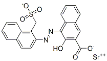 strontium 3-hydroxy-4-[[1-(sulphonatomethyl)-2-naphthyl]azo]-2-naphthoate Struktur