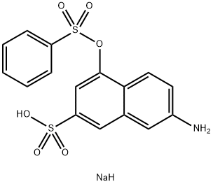 7-Amino-4-[(phenylsulfonyl)oxy]-2-naphthalenesulfonic acid sodium salt Struktur